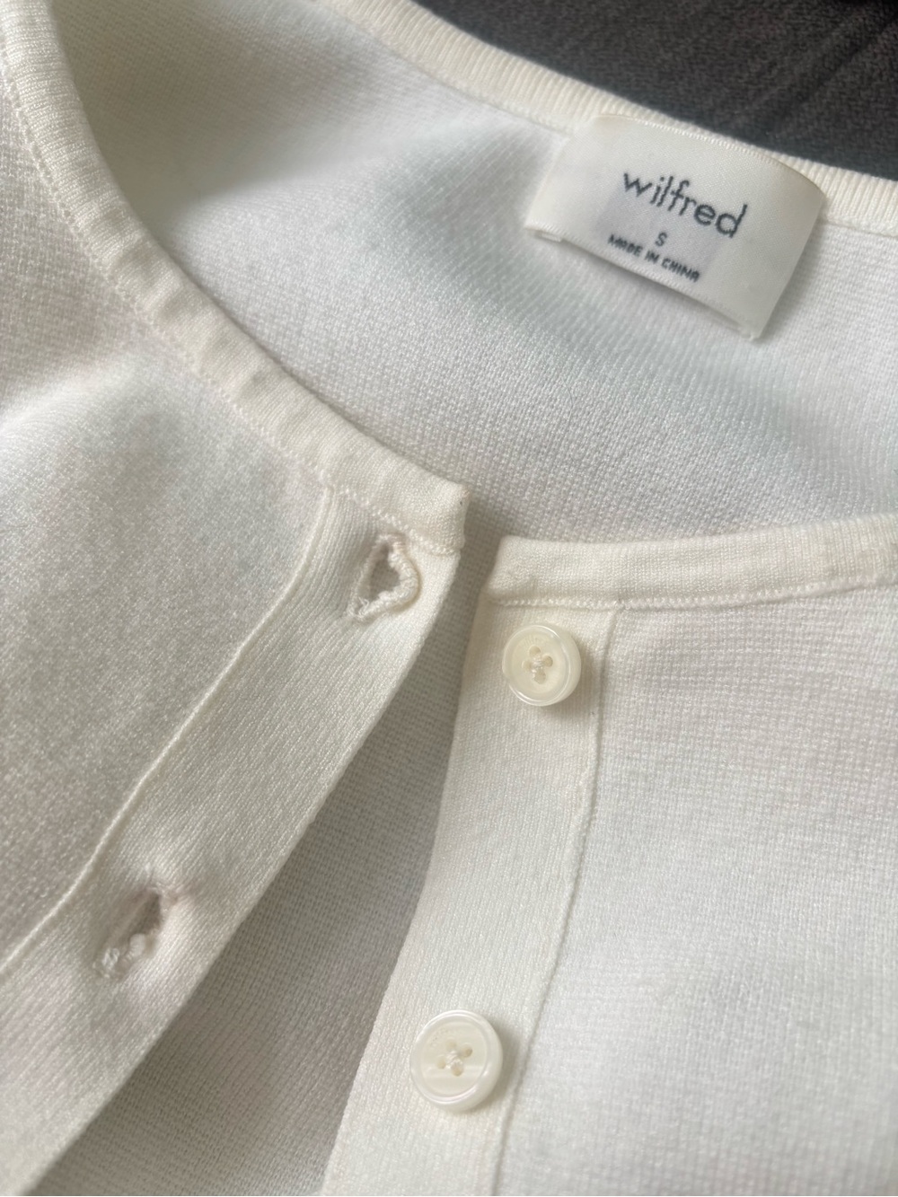 Wilfred Ivory Cropped Button Cardigan Sweater - Picture 5 of 5
